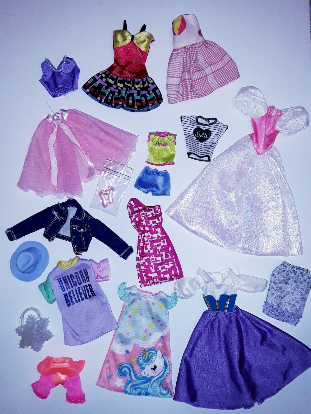 16pc BARBIE Clothing lot - Vintage, Modern, Accessories
